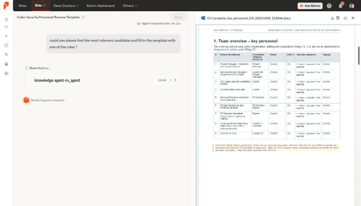 Figure 3. Atlas passes the candidate search to the CV sub-agent.